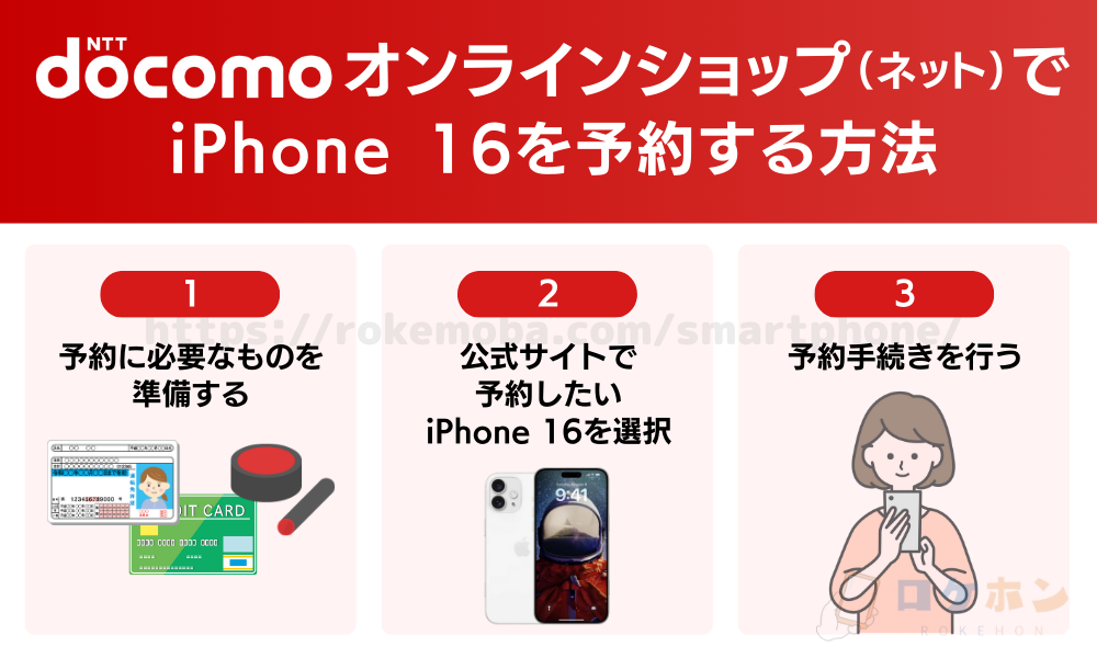 ドコモオンラインショップ（ネット）でiPhone16を予約する方法